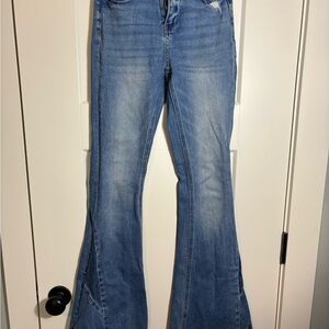 VERVET Flared Jeans with Chevron Denim Detail at Bottom‎ Size 24